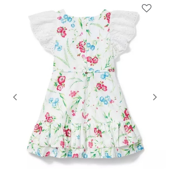 Janie and Jack Eyelet Sleeve Wildflower Print Dress SIZE 2T - Picture 2 of 7
